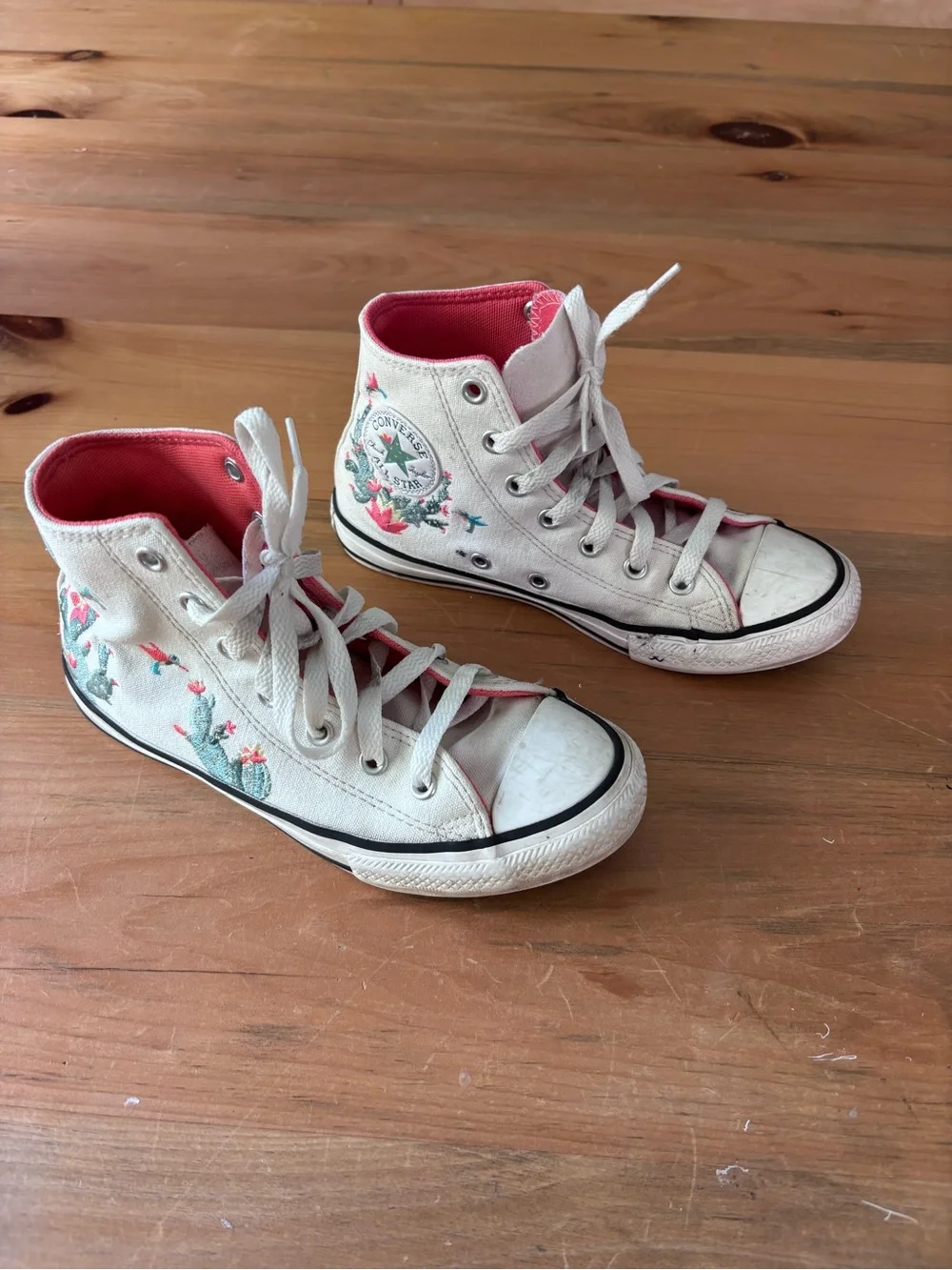 Converse Chuck Taylor High-Top Sneakers with Succulent Embroidery Kids Size 2